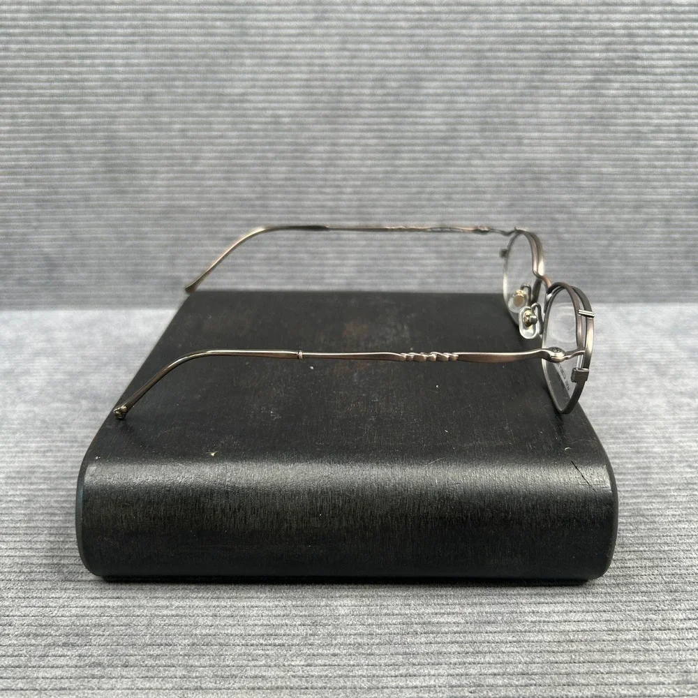 Omomuki K005 Titanium Y2k Eyeglass Frames Bronze Oval Japan Made 48-18-135